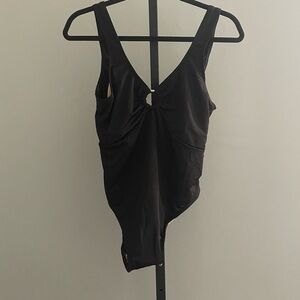 Vintage Shore Shapes Black One Piece Swim Suit Size 14